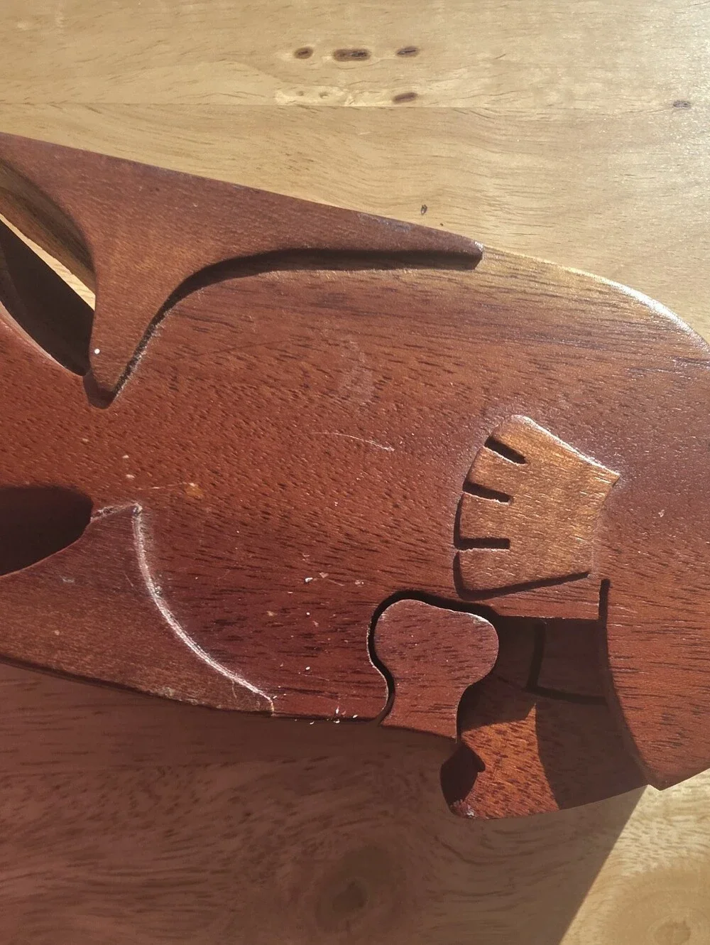 Handcrafted Wooden Fish Décor Puzzle - Brown